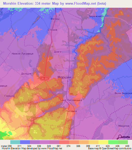 Morshin,Ukraine Elevation Map