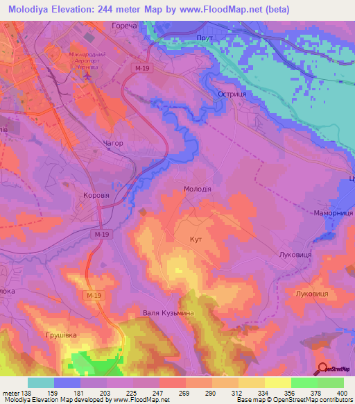 Molodiya,Ukraine Elevation Map