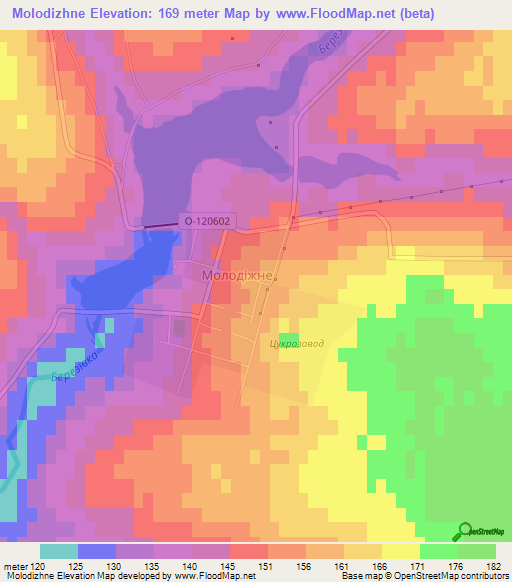 Molodizhne,Ukraine Elevation Map