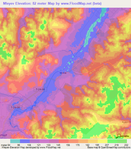 Mleyev,Ukraine Elevation Map