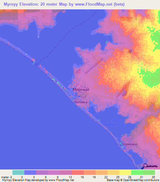 Myrnyy,Ukraine Elevation Map
