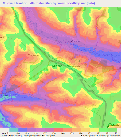 Milove,Ukraine Elevation Map