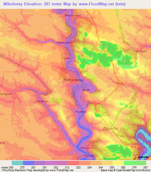Mikulintsy,Ukraine Elevation Map