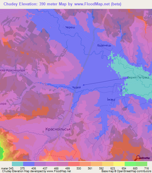 Chudey,Ukraine Elevation Map