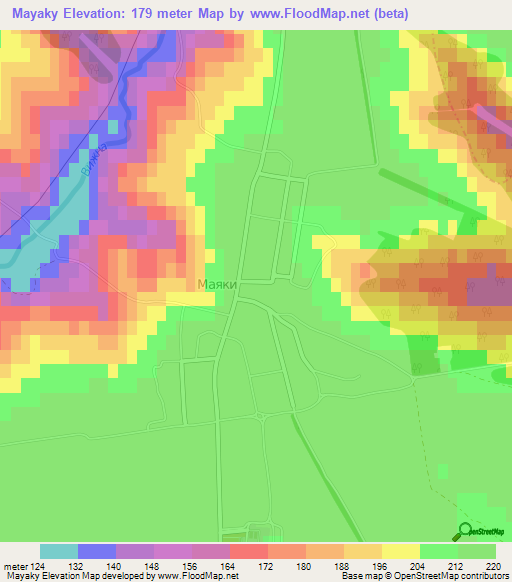 Mayaky,Ukraine Elevation Map
