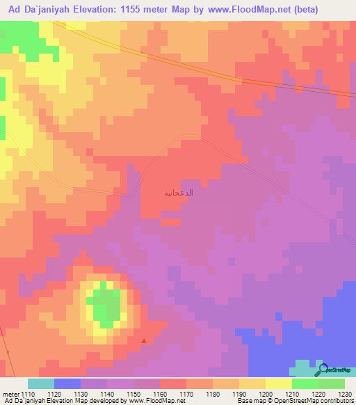 Ad Da`janiyah,Jordan Elevation Map