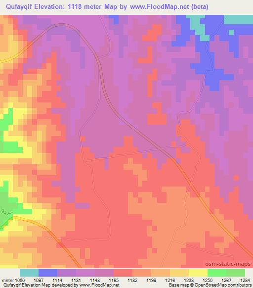 Qufayqif,Jordan Elevation Map