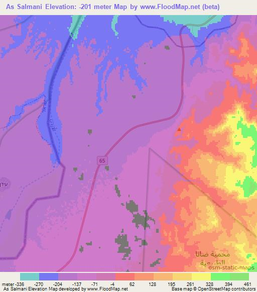 As Salmani,Jordan Elevation Map
