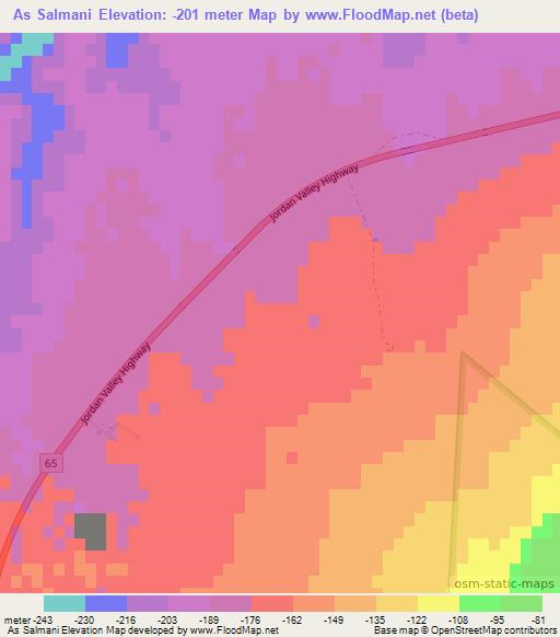 As Salmani,Jordan Elevation Map