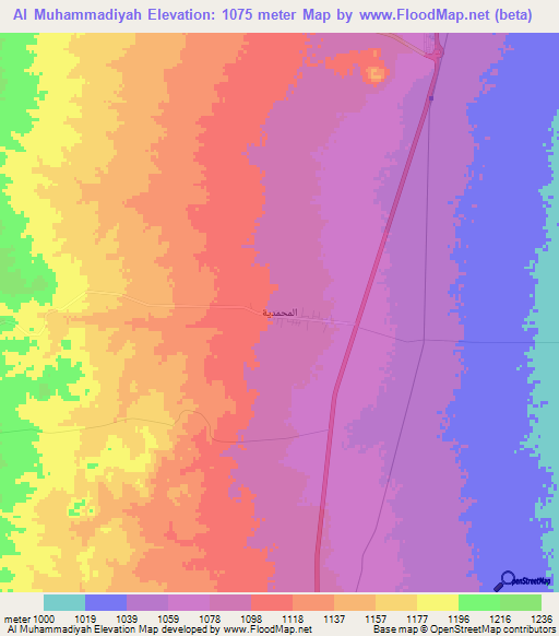 Al Muhammadiyah,Jordan Elevation Map