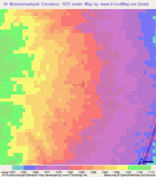 Al Muhammadiyah,Jordan Elevation Map