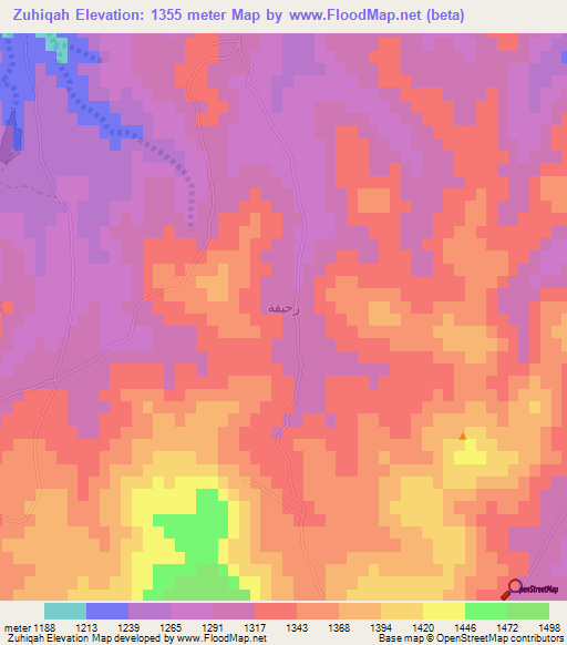 Zuhiqah,Jordan Elevation Map