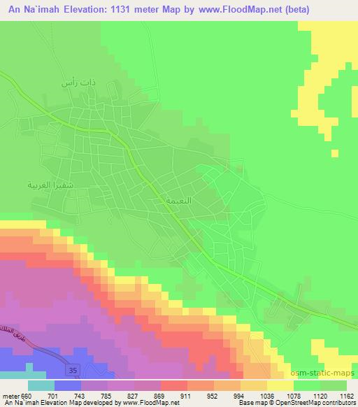 An Na`imah,Jordan Elevation Map