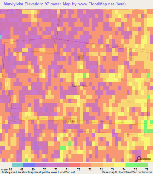 Matviyivka,Ukraine Elevation Map
