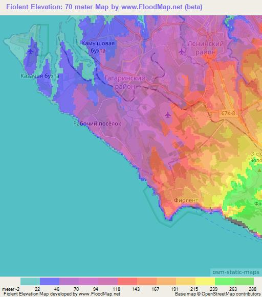 Fiolent,Ukraine Elevation Map