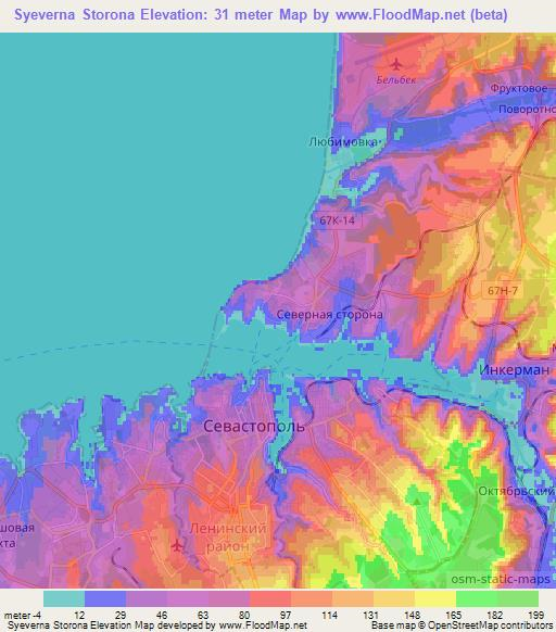 Syeverna Storona,Ukraine Elevation Map