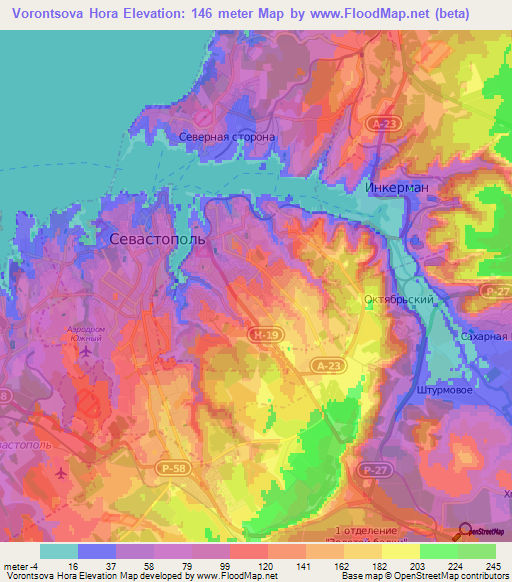 Vorontsova Hora,Ukraine Elevation Map