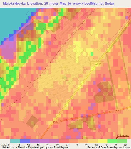 Malokakhovka,Ukraine Elevation Map