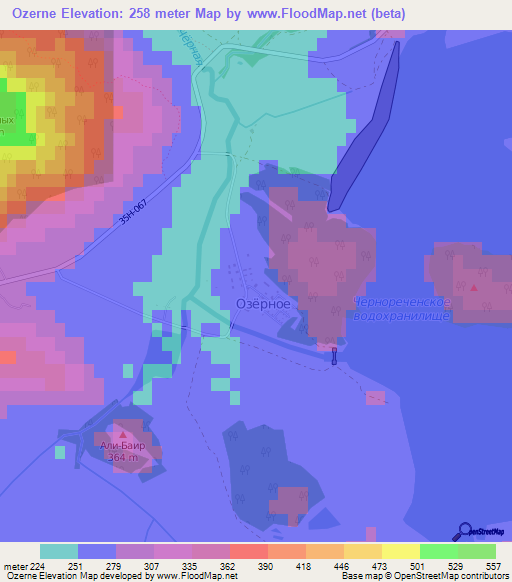 Ozerne,Ukraine Elevation Map