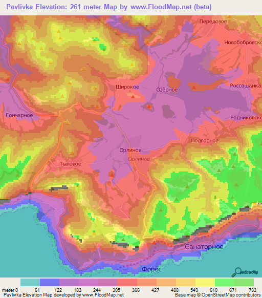 Pavlivka,Ukraine Elevation Map