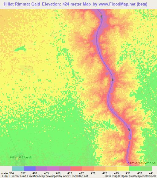 Hillat Rimmat Qaid,Sudan Elevation Map