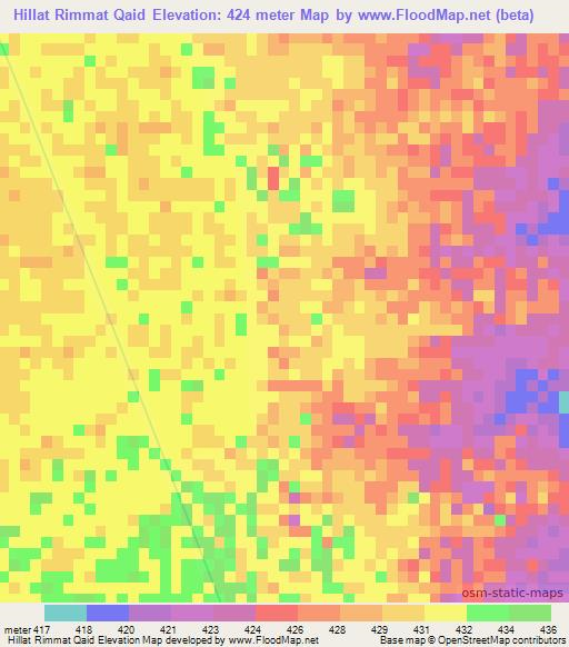 Hillat Rimmat Qaid,Sudan Elevation Map