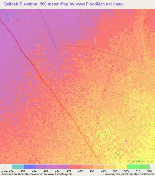 Qallosit,Sudan Elevation Map