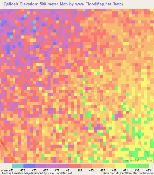 Qallosit,Sudan Elevation Map