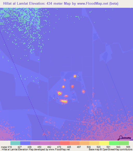 Hillat al Lamlat,Sudan Elevation Map