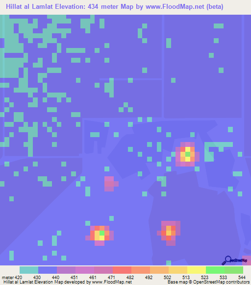 Hillat al Lamlat,Sudan Elevation Map