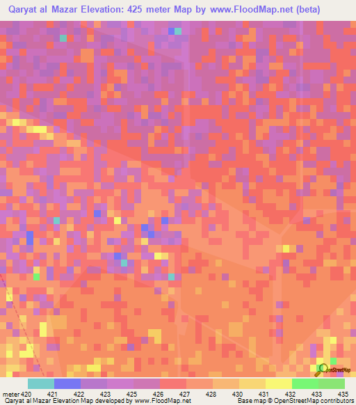 Qaryat al Mazar,Sudan Elevation Map