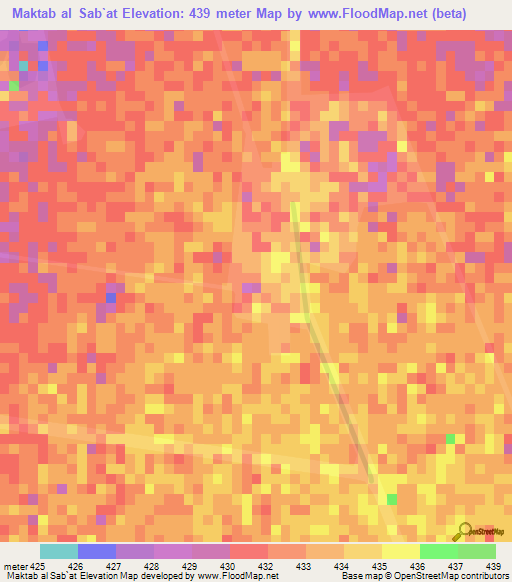 Maktab al Sab`at,Sudan Elevation Map