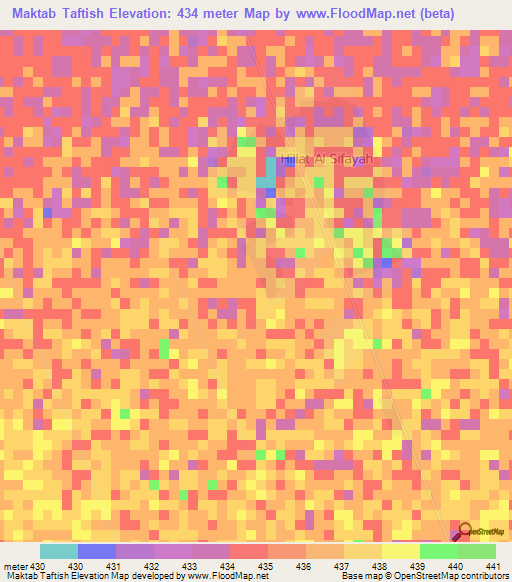 Maktab Taftish,Sudan Elevation Map