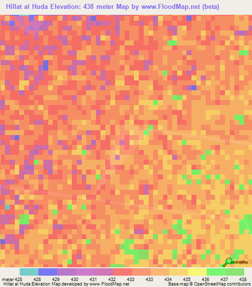 Hillat al Huda,Sudan Elevation Map