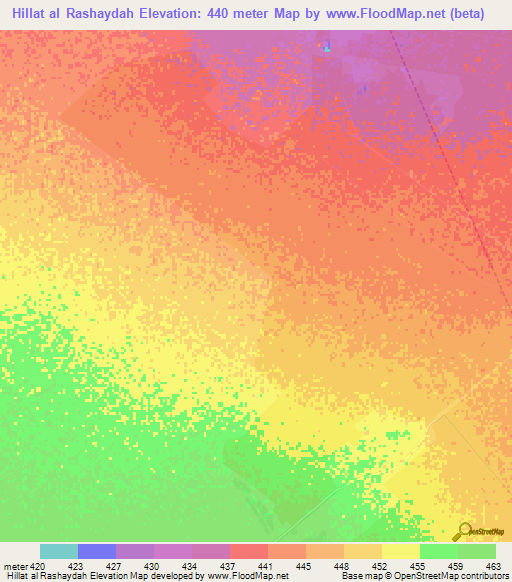 Hillat al Rashaydah,Sudan Elevation Map