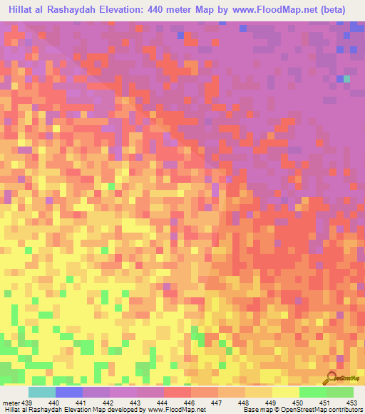 Hillat al Rashaydah,Sudan Elevation Map