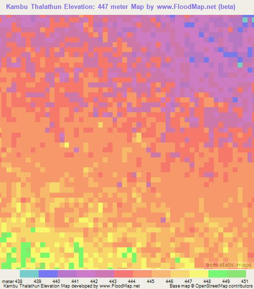 Kambu Thalathun,Sudan Elevation Map