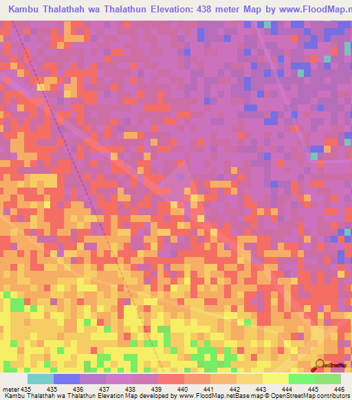 Kambu Thalathah wa Thalathun,Sudan Elevation Map