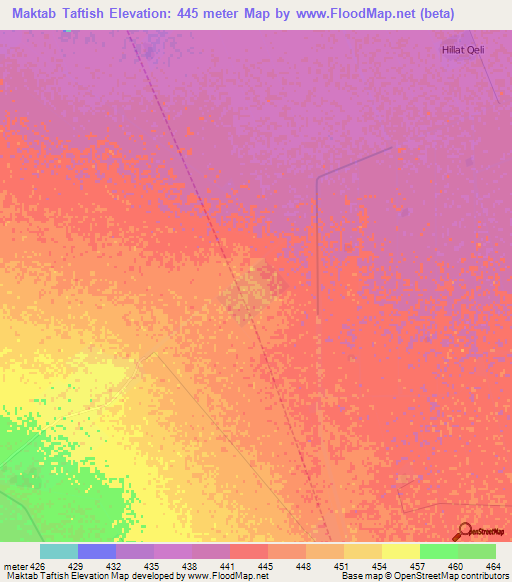 Maktab Taftish,Sudan Elevation Map