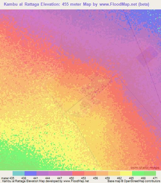 Kambu al Rattaga,Sudan Elevation Map