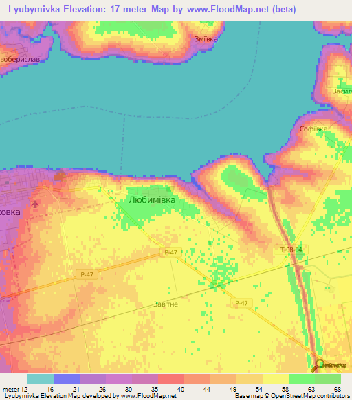 Lyubymivka,Ukraine Elevation Map