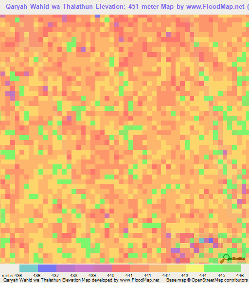 Qaryah Wahid wa Thalathun,Sudan Elevation Map