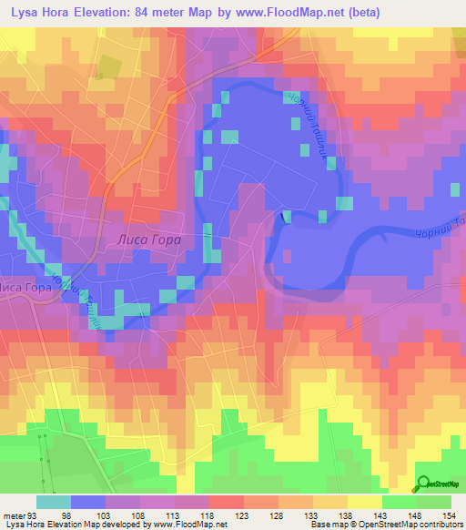 Lysa Hora,Ukraine Elevation Map