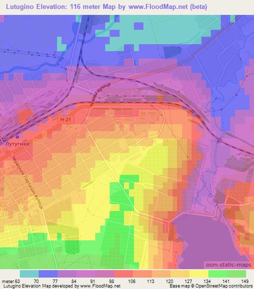 Lutugino,Ukraine Elevation Map