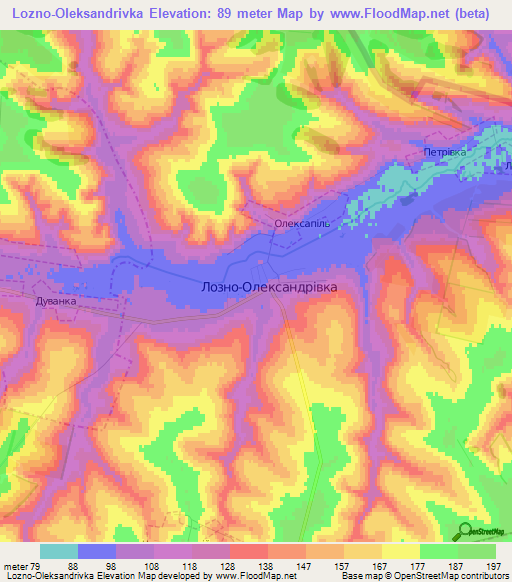 Lozno-Oleksandrivka,Ukraine Elevation Map