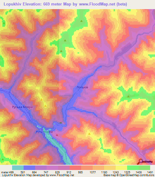 Lopukhiv,Ukraine Elevation Map