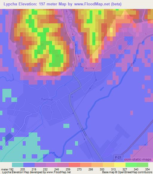 Lypcha,Ukraine Elevation Map