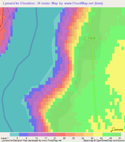 Lymans'ke,Ukraine Elevation Map