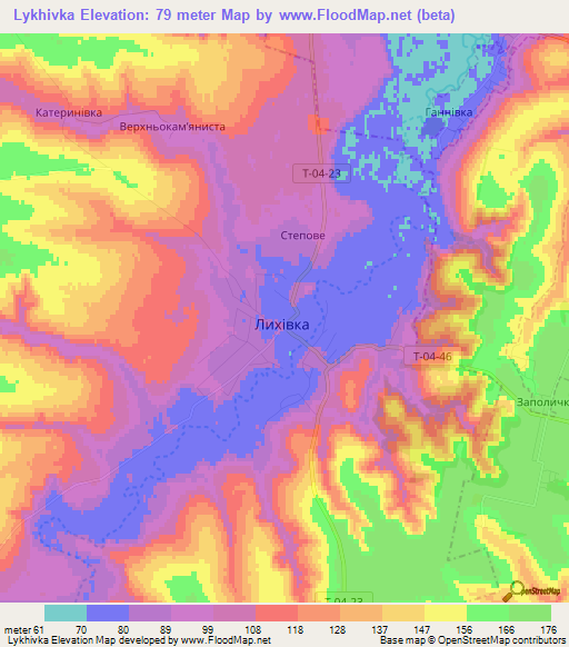 Lykhivka,Ukraine Elevation Map