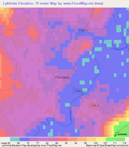 Lykhivka,Ukraine Elevation Map